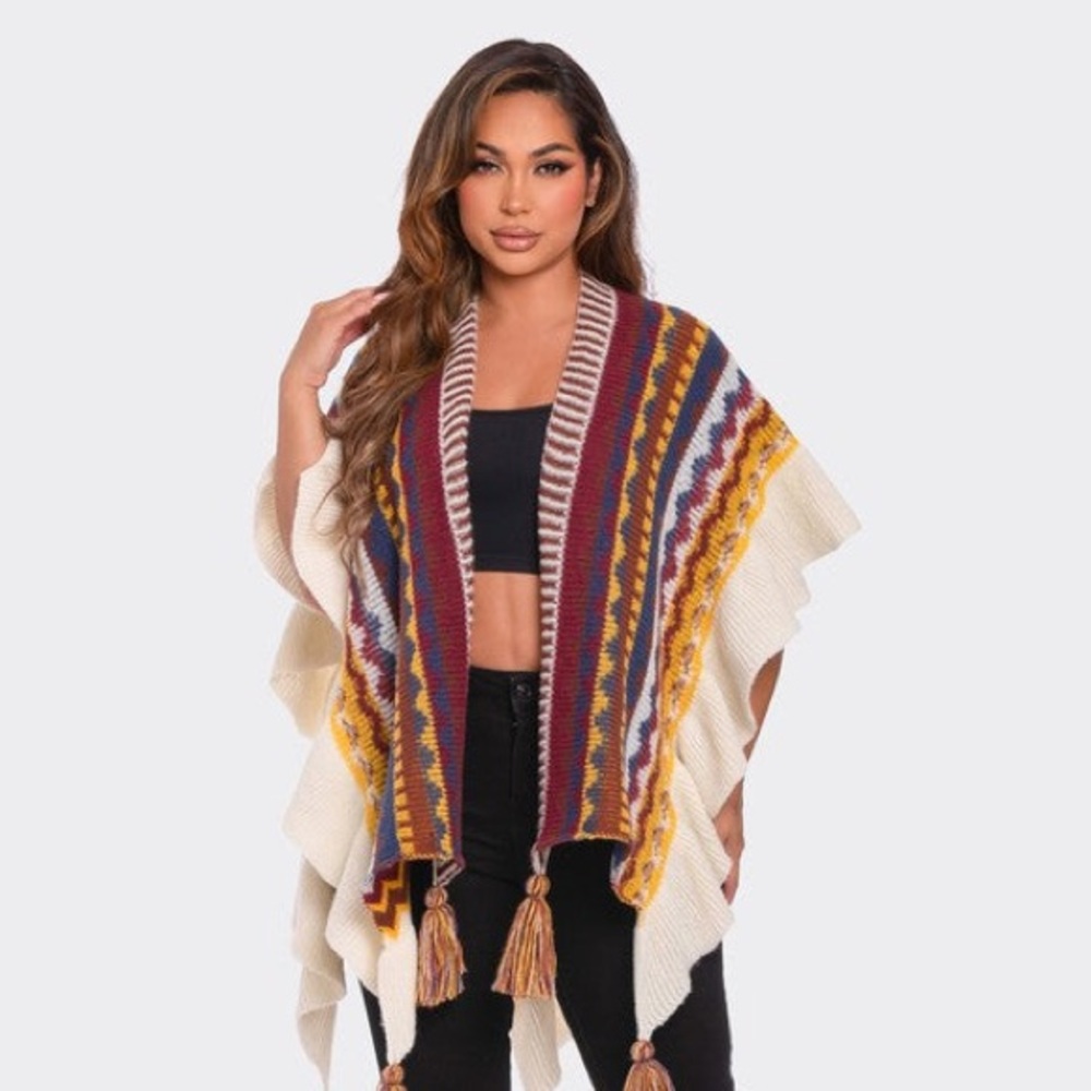 Tribal Chic Poncho - Picture 2 of 4